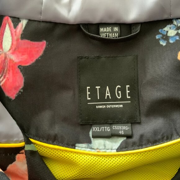 LADIES SOFT SHELL HOODED FLORAL JACKET by ETAGE SIZE XXL - Picture 3 of 11